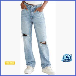 Baggy Jeans with Recycled Cotton, Rigid Denim, '90s Fit